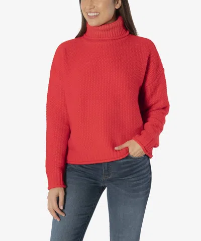 Kut From The Kloth Hailee Turtleneck Sweater In Red In Pink