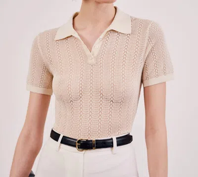 Nili Lotan Kenza Button Up Sweater In Ivory In Brown