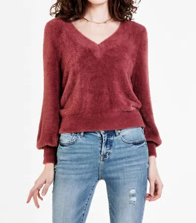 Dear John Denim Valli Plush Sweater In Withered Rose In Red