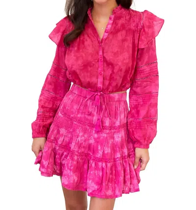 Allison New York Andrea Top In Pink Garment Dye