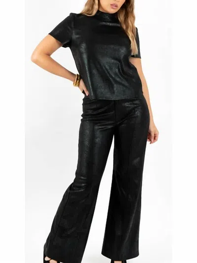 Sincerely Ours Rio Pant In Black Suede Snake