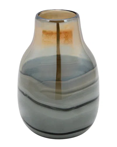 Sagebrook Home Glass 10in Metallic Vase In Gold