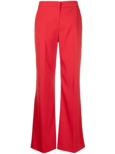 Pinko Button-detail Tailored Trousers In Red