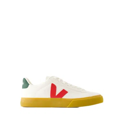 Veja Campo Chromefree Leather Trainers In Extra_white_pekin_poker