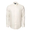 Eton Mens White Long-sleeved Contemporary-fit Linen-twill Shirt