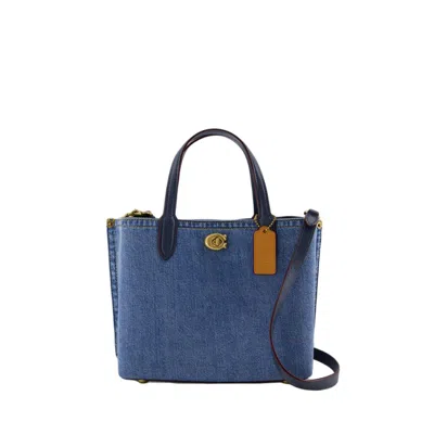 Coach Willow Logo Plaque 24 Tote Bag In Blue
