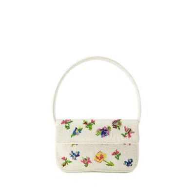 Staud Tommy Beaded Shoulder Bag In White