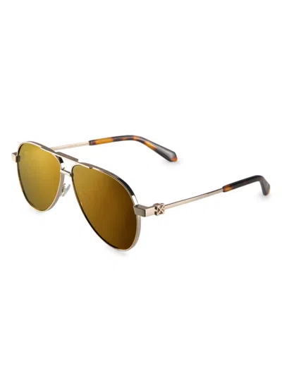 Off-white Men's Ruston 57mm Aviator Sunglasses In Gold Mirror
