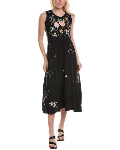 Johnny Was Ceretti Tiered Maxi Tank Dress In Black