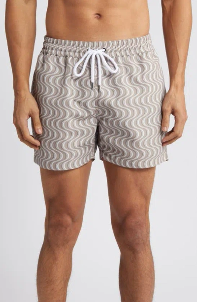 Frescobol Carioca Copa Camado Swim Shorts In Truffle