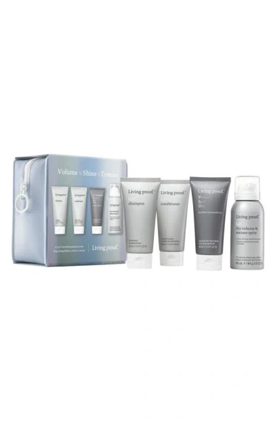 Living Proof Volume, Shine + Texture 4-piece Hair Care Trial Kit In White