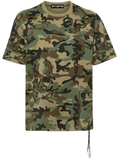 Mastermind Japan Camouflage-pattern Cotton T-shirt In Green