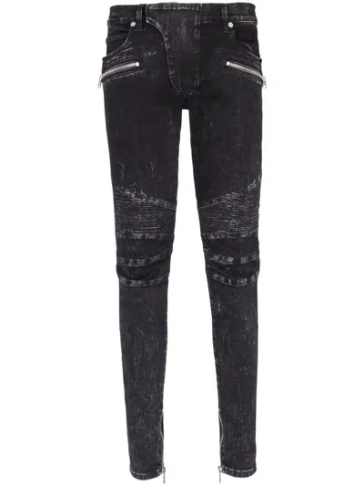 Balmain Trousers In Washed Black
