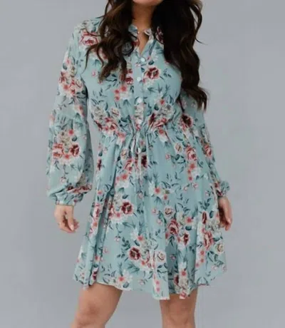 Panache Paloma Floral Dress In Blue Floral In Multi