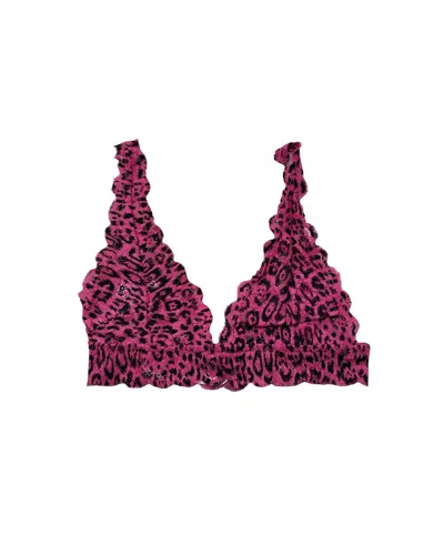 Cosabella Women's Never Say Never Printed Triangle Bralette In Victorian Pink/ Animal
