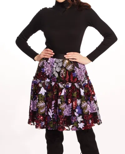 Eva Franco Belle Skirt In Tempest Bloom In Black