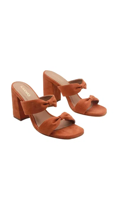 Kaanas Bow Heel In Brick In Brown