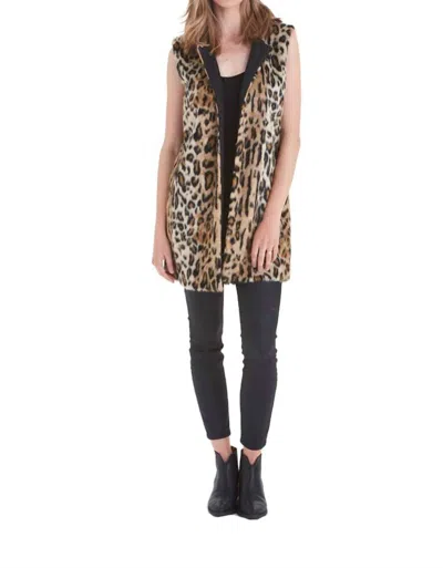 Love Token Ariah Animal Print Faux Vest In Cheetah In Beige