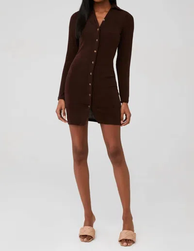 Peppermayo Ring My Bell Mini Dress In Chocolate Brown