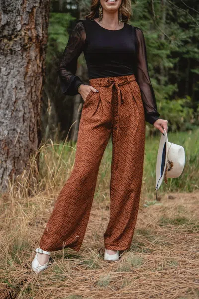 Mittoshop Carla Pants In Rust Combo In Brown