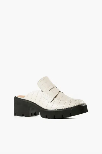 All Black Lugg Lady Mule In Ivory In White