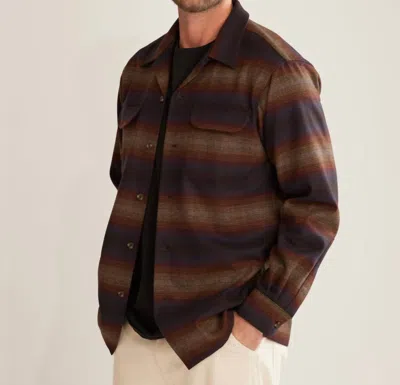 Pendleton Men's Original Standard-fit Ombre Stripe Button-down Wool Board Shirt In Brown