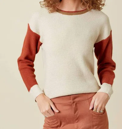 Mystree Darcy Thermal Sweater In Almond Mix In Beige