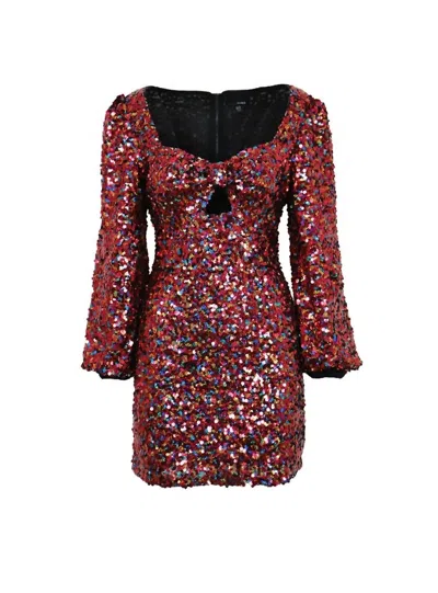 Lucy Paris Women's Kensington Sequin Dress In Black Multi In Red