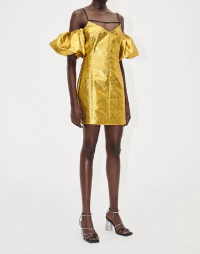 Stine Goya Brera Puff-sleeves Minidress In Gold