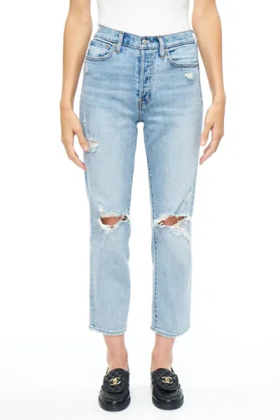 Pistola Charlie High Rise Straight Leg Jean In Bali Distressed In Blue