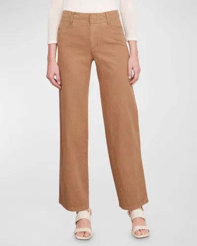 Vince High Waist Wash Casual Pant In Tapenade In Brown