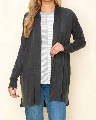 Staccato Open Cardigan In Charcoal In Grey