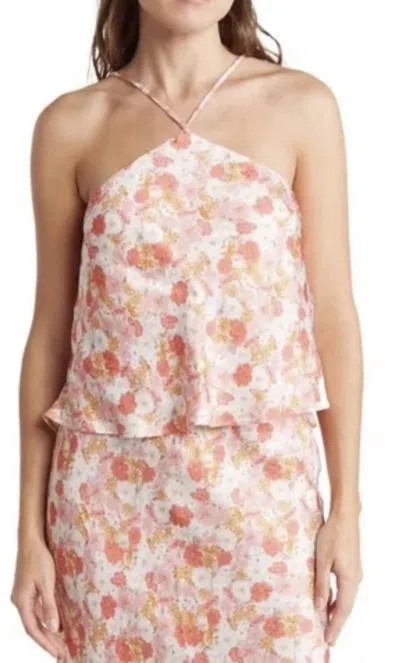 Mon Renn Hillside Floral Top In Pink