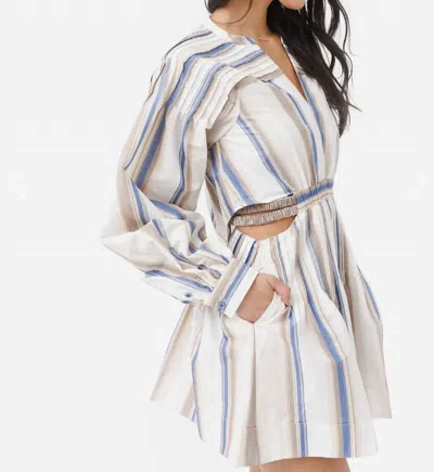 Jonathan Simkhai Tracie Stripe Dress In Nougat Stripe In Beige