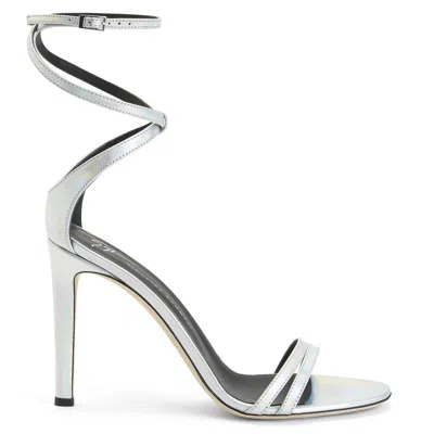 Giuseppe Zanotti Catia Sandals In White Leather In Silver