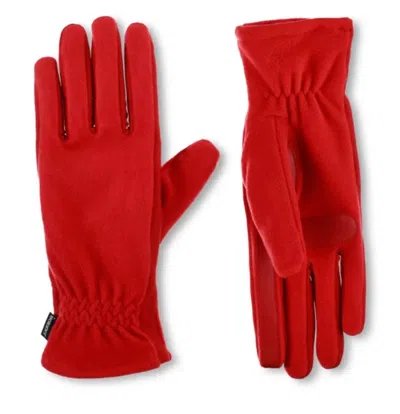 Isotoner Women's Smartdri Fleece Wrist Gloves In Chili In Red