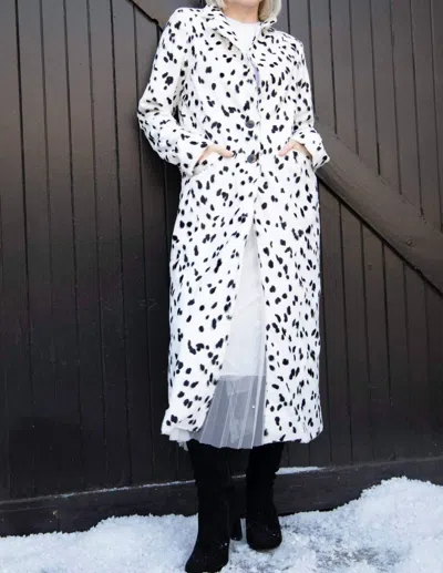 Eva Franco Camila Coat In Dalmatian Dot In White