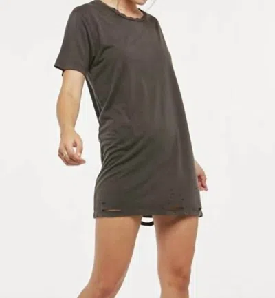 Project Social T Grinded Tee Shirt Dress In Distressed Black