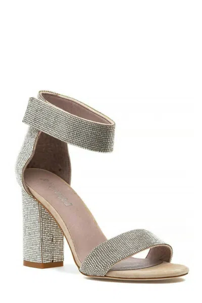 Jeffrey Campbell Women's Kassidy High Heel Ankle Strap Sandal In Nude Suede Champagne In Beige