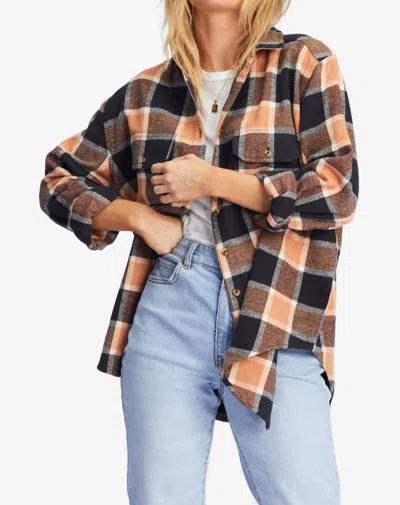 Billabong So Stoked Button-down Flannel Shirt In Tan In Brown
