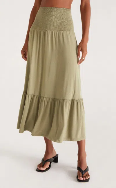 Z Supply Sadie Convertible Skirt And Dress In Olive Branch In Beige