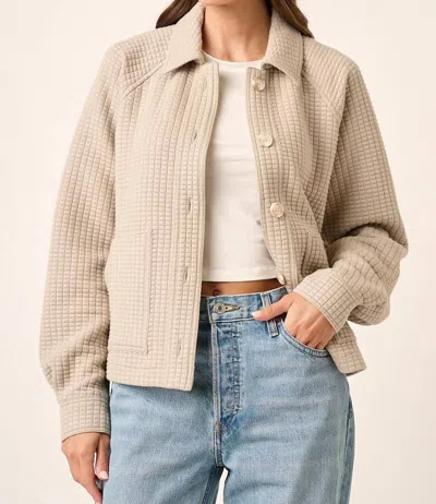 Mittoshop Textured Waffle Knit Shacket In Taupe In Beige
