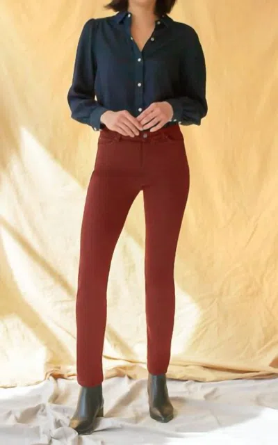 Ecru Melrose Classic 5 Pocket Skinny Jean In Rust In Yellow