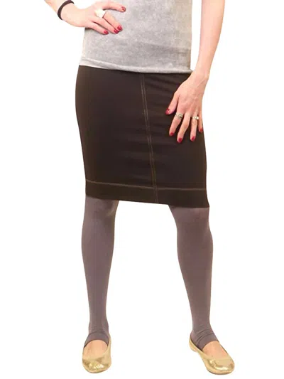 Hard Tail Forever Supplex Pocket Pencil Skirt In Brown In Black