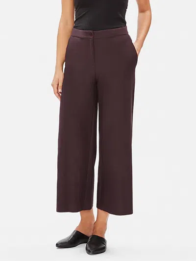 Eileen Fisher Ankle Wide Pant In Cassis In Brown