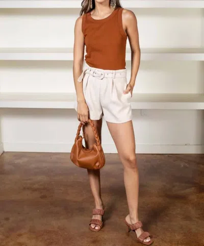 Michael Stars Paloma Boatneck Tank In Rustique In Brown