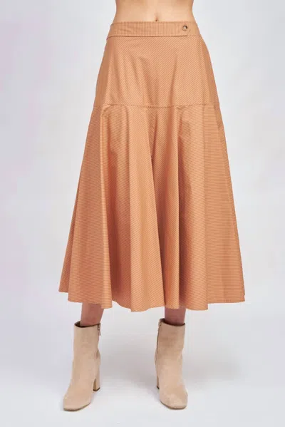En Saison Quinby Midi Skirt In Brown