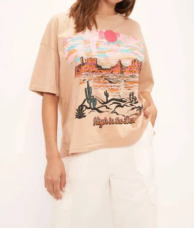 Project Social T High Desert Tee In Tan In Pink