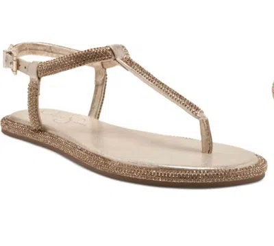 Jessica Simpson Oliara Sandal In Champagne Shimmer Sand In Beige
