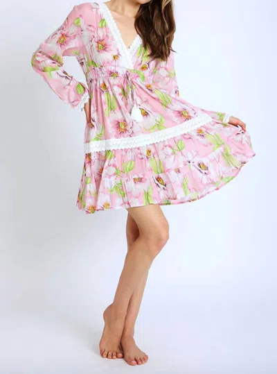 Debbie Katz Yael Tunic Dress In Pinks/light Green